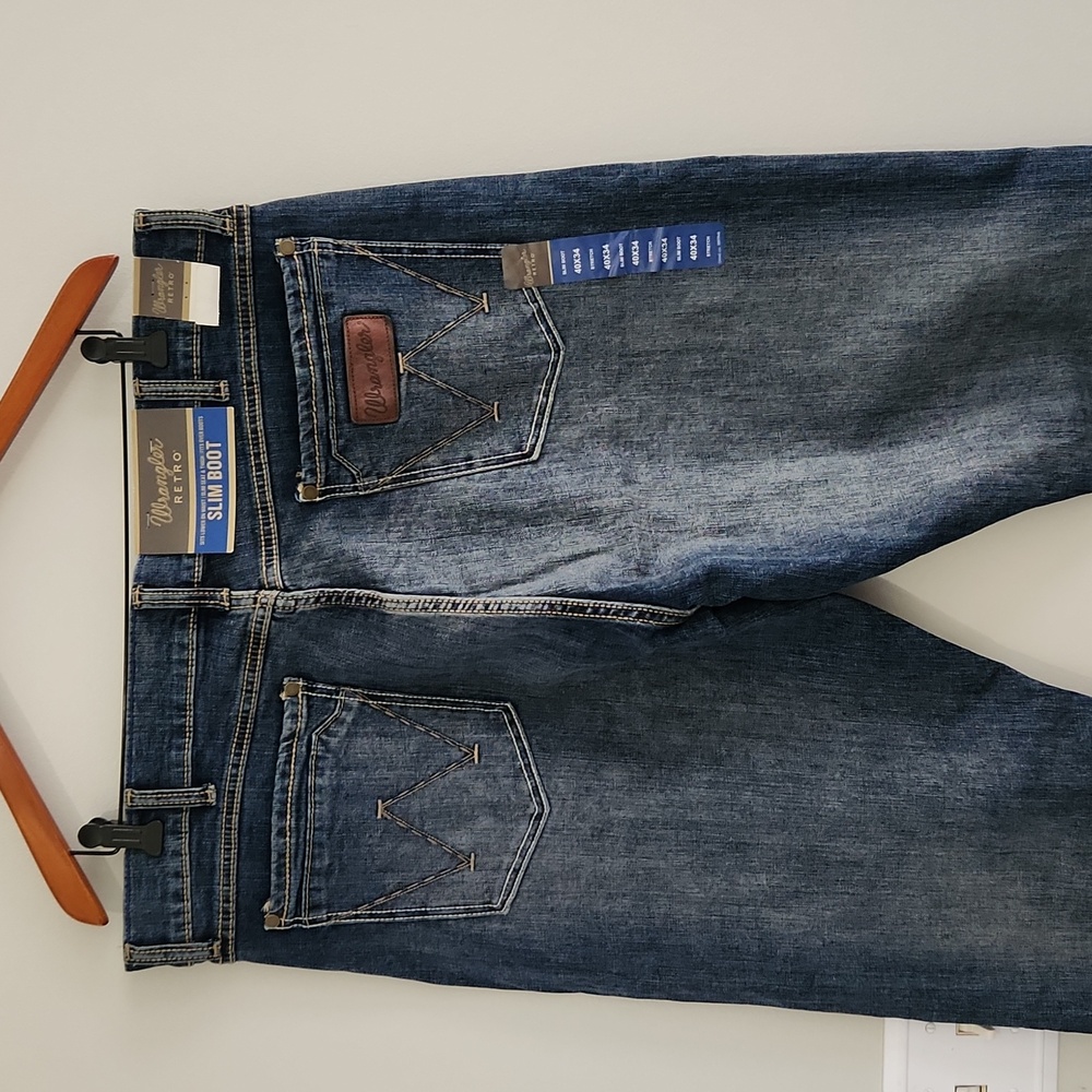 New Wrangler Retro Slim Boot Cut sz 40x34 stretch denim NWT